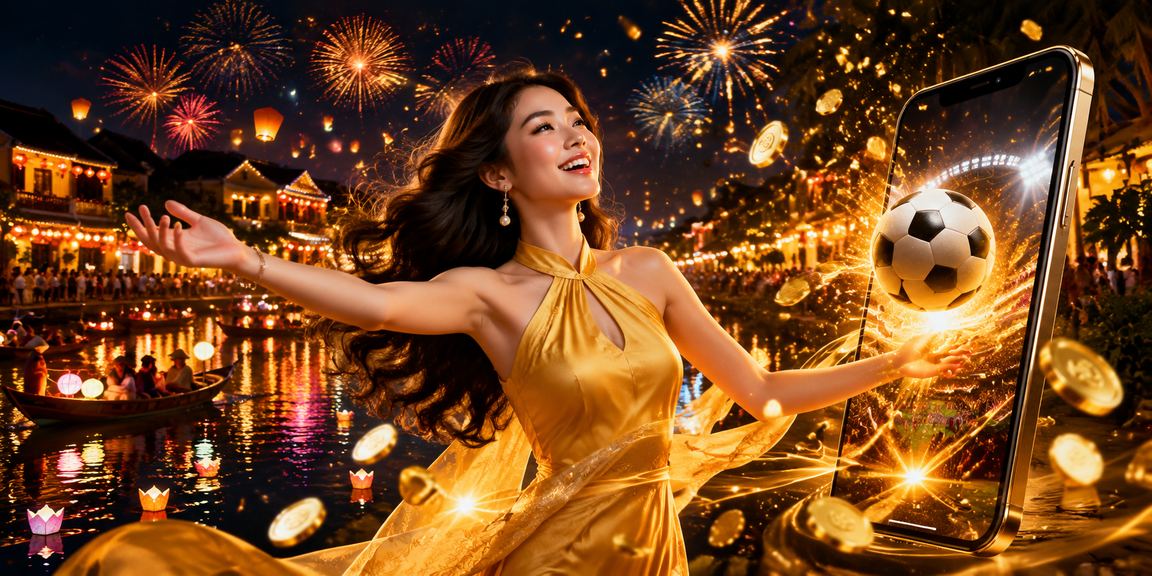 Người hâm mộ bóng đá tại Hội An xem kèo và đặt cược qua điện thoại trong lễ hội