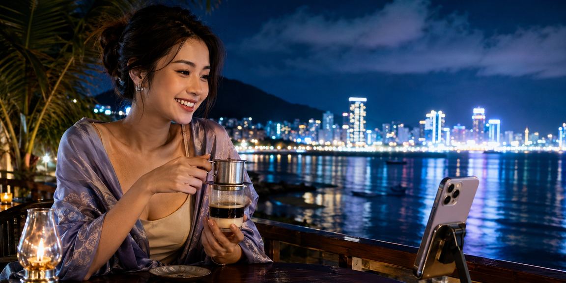 Người dùng Vũng Tàu thư giãn tại quán cà phê và thưởng thức trải nghiệm giải trí có trách nhiệm